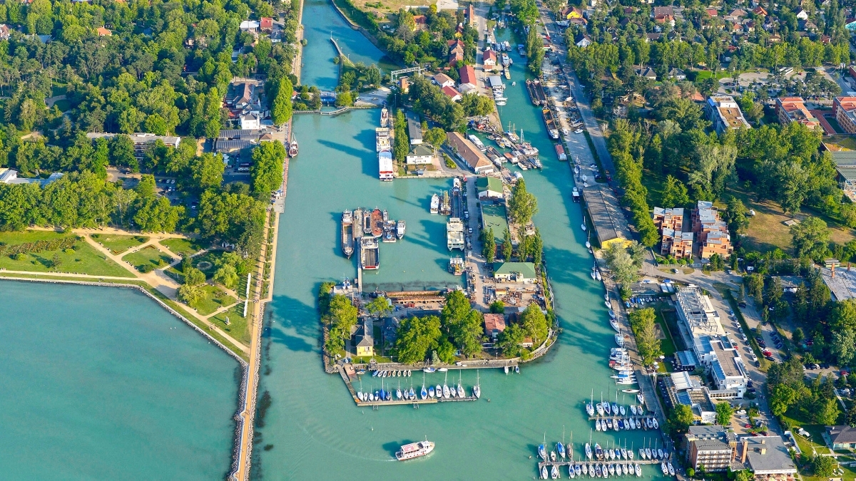 Bootsausflug auf dem Plattensee, Hafen Siófok